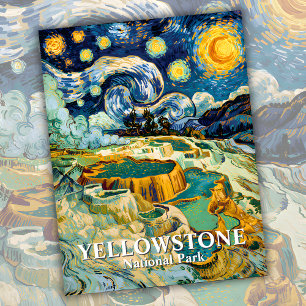 Carte Postale Hiver Yellowstone Mammoth Hot Springs Van Gogh