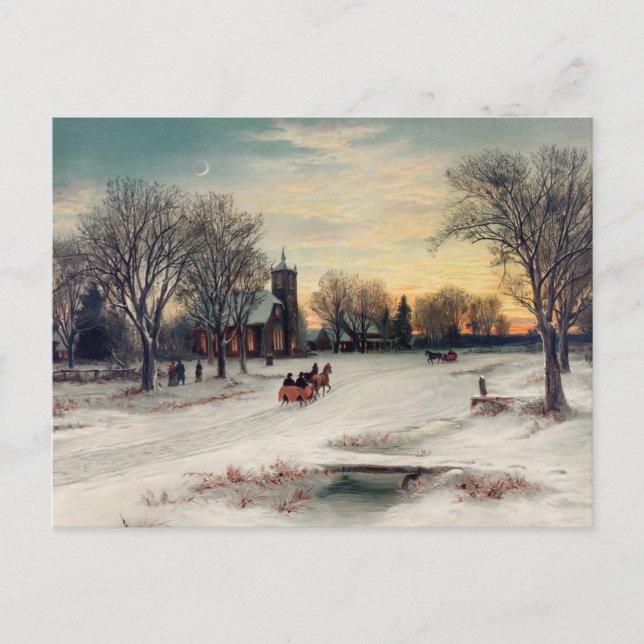 Carte postale hivernale vintage (Devant)