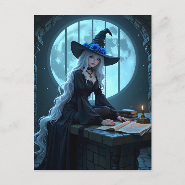 Carte postale Hlloween Gothique Moonlit Anime Witc (Devant)