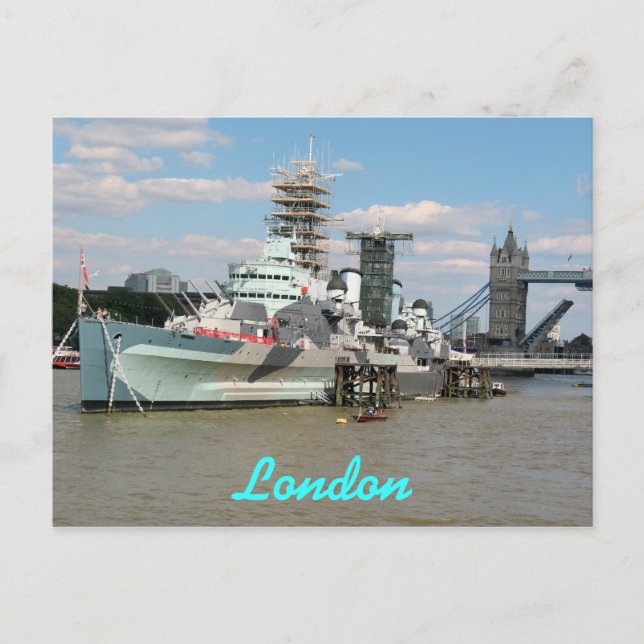 Carte postale HMS Belfast Thames Londres Royaume-U (Devant)