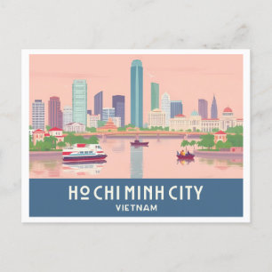 Carte Postale Ho Chi Minh-Ville Viêt Nam Pastel Travel - Saigon