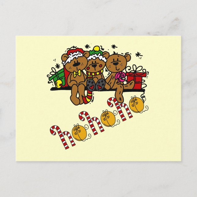 Carte Postale Ho Ho Ho Nounours (Devant)