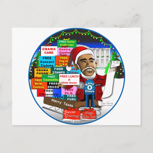 Carte Postale Ho Ho Ho Obama (Devant)