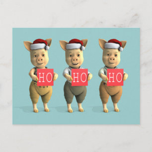 Carte Postale Ho Ho Ho Porcelets