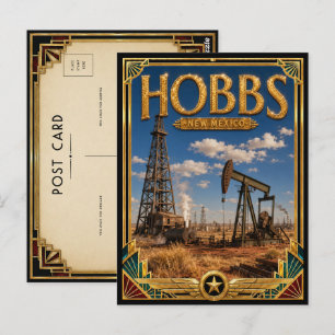 Carte Postale Hobbs Nouveau-Mexique Art Déco Vintage Âge d'Or