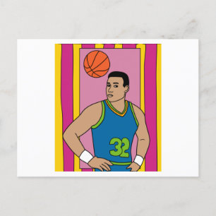 Carte Postale Hobby du joueur de basketball rétro
