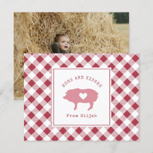 Carte Postale Hochons et baisers Cochon rose Valentine Photo