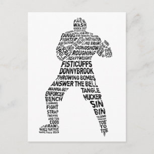 Carte Postale Hockey Enforcer Word Art