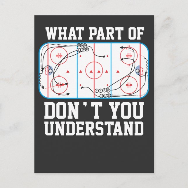 Carte Postale Hockey sur glace Quelle partie de ne comprenez-vou (Devant)