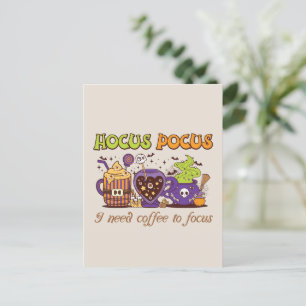 Carte Postale Hocus Pocus - J'Ai Besoin De Café Pour Me Concentr
