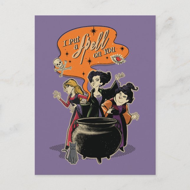 Carte Postale Hocus Pocus Retro Spellcasting Cauldron (Devant)