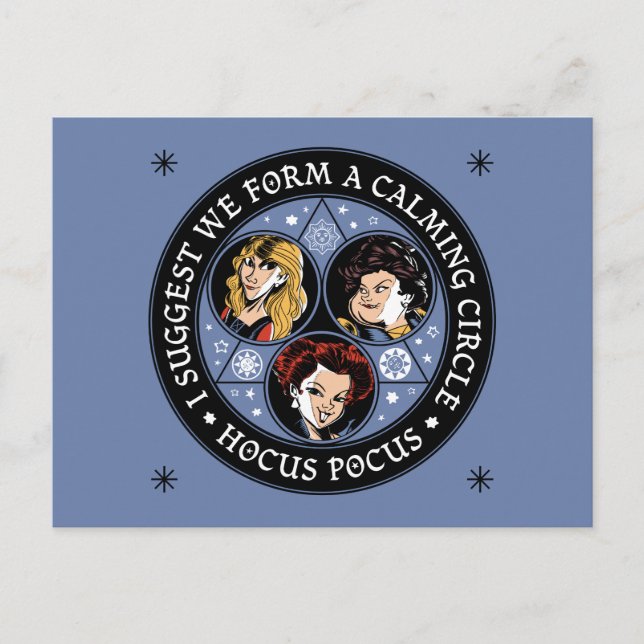 Carte Postale Hocus Pocus Sortilège de Cercle Apaisant et de Fun (Devant)