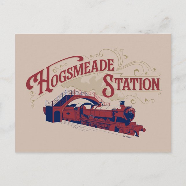 Carte Postale HOGSMEADE Station Vintage Graphisme (Devant)