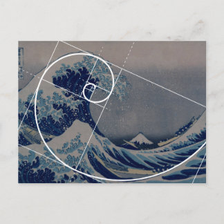 Carte Postale Hokusai rencontre Fibonacci, Golden Ratio
