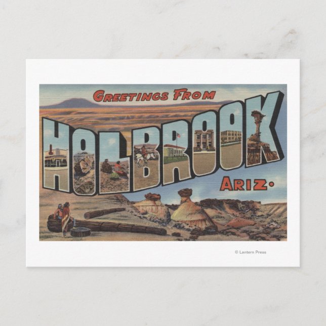 Carte Postale Holbrook, Arizona - Scènes de grandes lettres (Devant)