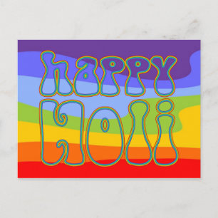 Carte Postale holiES - HAPPY HOLI contour simple couleur 1