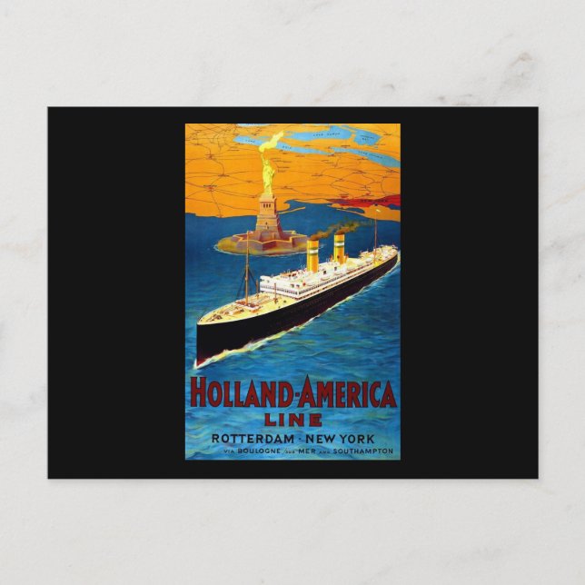 Carte Postale Holland America Line Rotterdam New York (Devant)