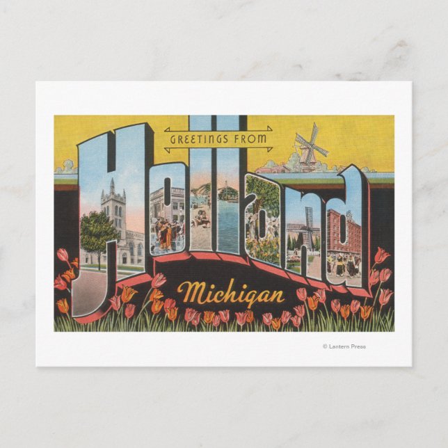 Carte Postale Holland, Michigan - Scènes de grandes lettres (Devant)