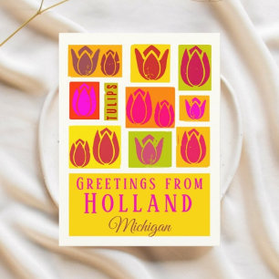 Carte Postale Hollande Michigan USA Tulipes