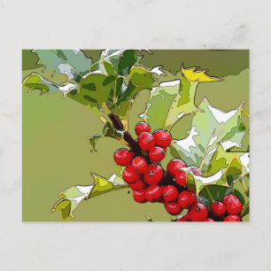 Carte Postale Holly Berries 005