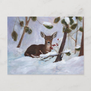 Carte postale Holly Berry Deer