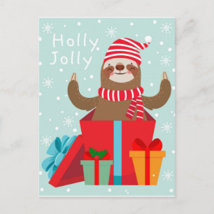 Carte Postale Holly Jolly Sloth