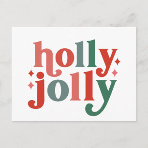 Carte Postale Holly Jolly - Typographie rétro de vacances