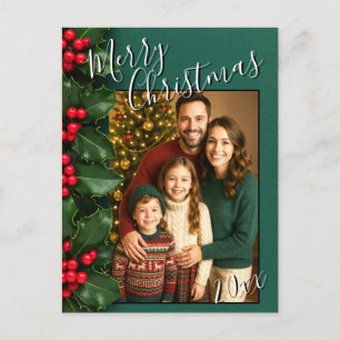 Carte postale Holly Merry Christmas Holiday