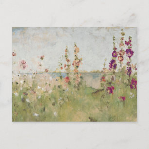 Carte Postale Hollyhocks au bord de la mer