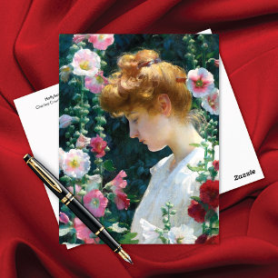 Carte Postale Hollyhocs Soleil Charles Courtney Curran