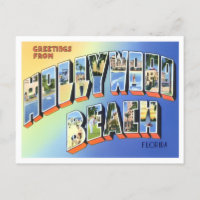 Hollywood Beach, Floride Vintage Big Letters