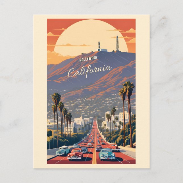 Carte Postale Hollywood California (Devant)