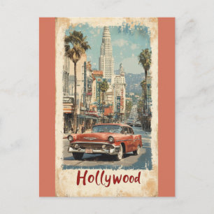 Carte Postale Hollywood California Vintage Car Travel