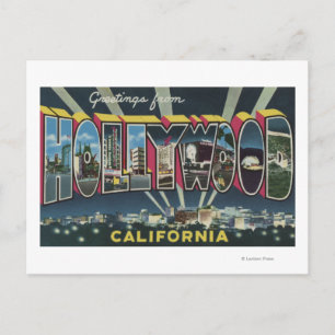 Carte Postale Hollywood, CalifornieScènes de grandes lettres