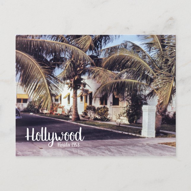Carte Postale Hollywood Florida Retro Voyage Image Tropical Home (Devant)