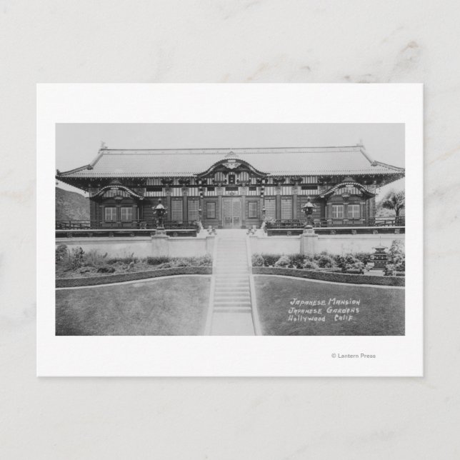 Carte Postale Hollywood, manoir japonais de CA dans les jardins (Devant)