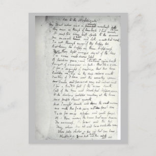 Carte Postale Holographe de l'Ode de Keats à un cautingale