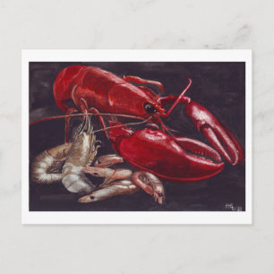 Carte Postale Homard et crevettes