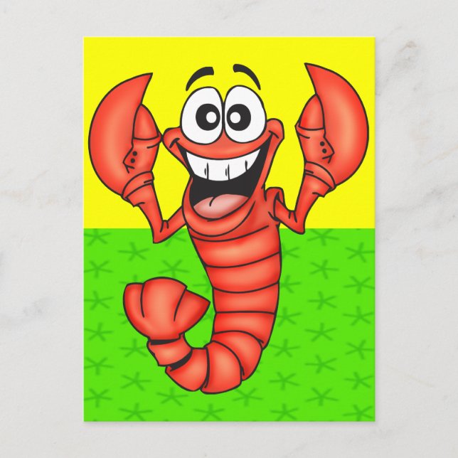 Carte Postale Homard souriant drôle (Devant)