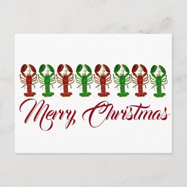 Carte Postale Homards de Noël (Devant)