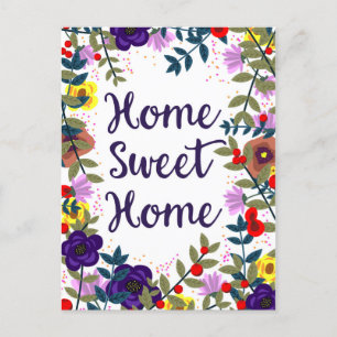 Carte Postale Home Sweet Home Floral Reef