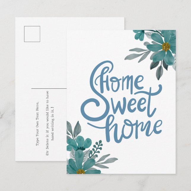 Carte Postale Home Sweet Home Immobilier Nouveau propriétaire Mé (Devant / Derrière)