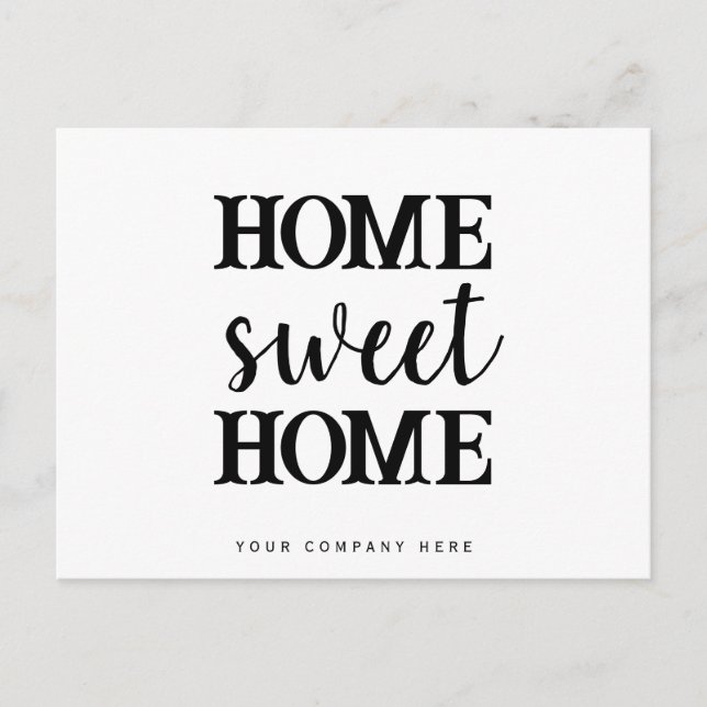 Carte Postale Home Sweet Home Immobilier Promotionnel (Devant)