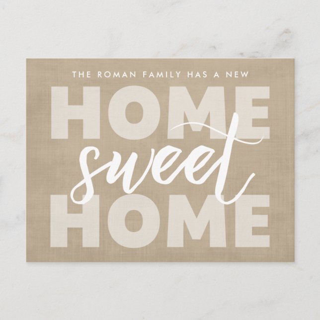 Carte Postale Home Sweet Home Tan Moving Faire-part (Devant)