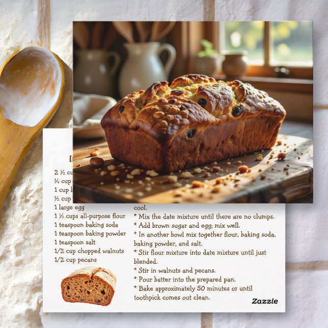 Carte Postale Homemade Date Nut Bread Recipe (Créateur téléchargé)