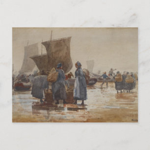 Carte Postale Homer Fisherfolk on the Beach à Cullercoats