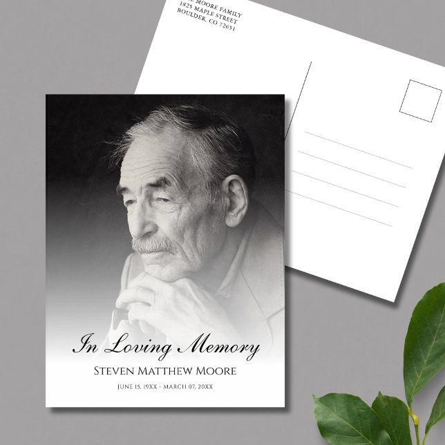 Carte Postale Hommage photo funéraire mémorial (Photo Memorial Postcard)