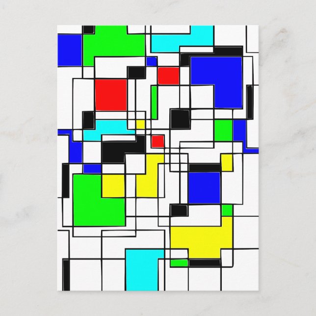 Carte Postale Hommage Random Carré À Mondrian (Devant)