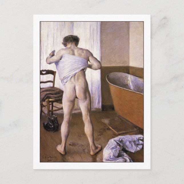 Carte Postale Homme à Bath par Gustave Caillebotte Fine Art Gay (Devant)