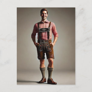 Carte Postale Homme à Lederhosen